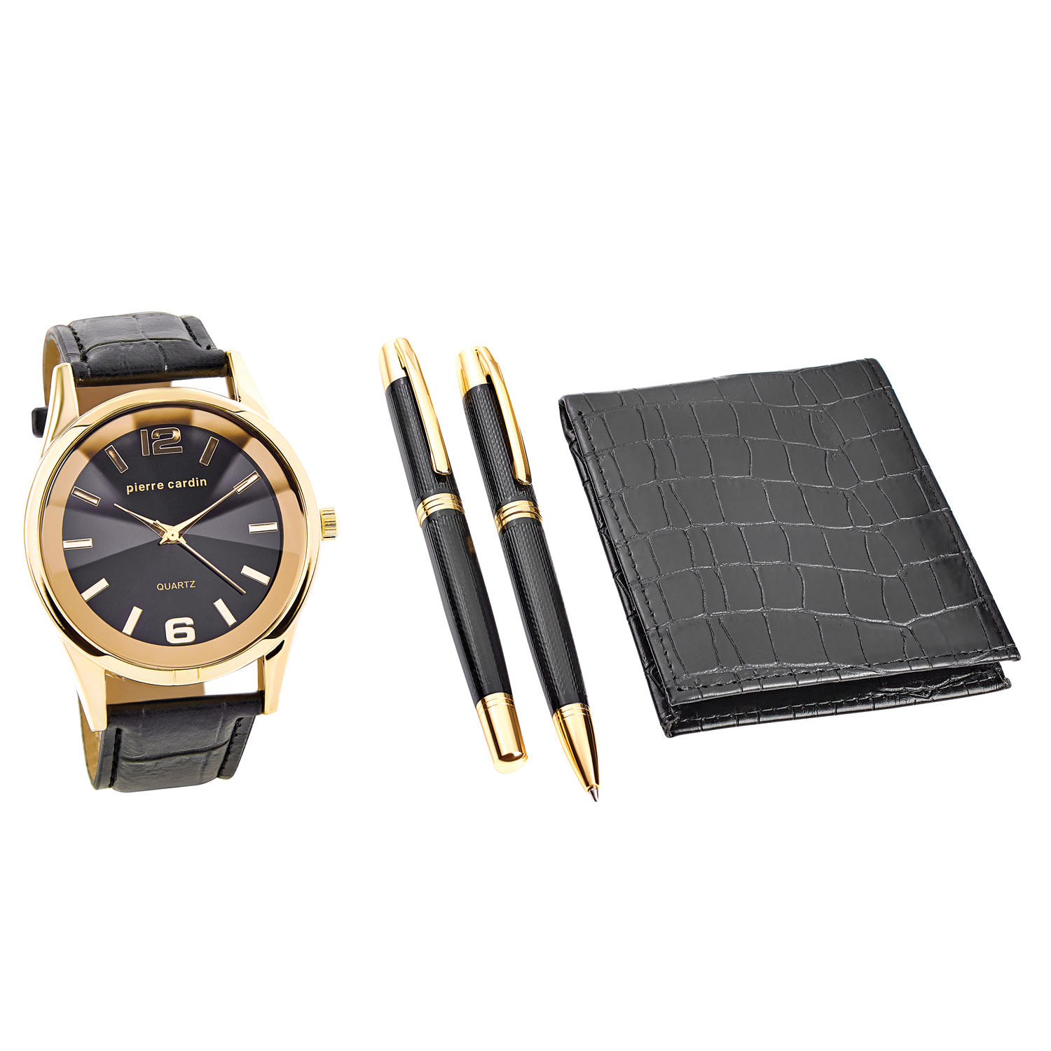 Pierre Cardin Geschenk Set Uhr & Geldbörse & Kugelschreiber PCX7870EMI Herren